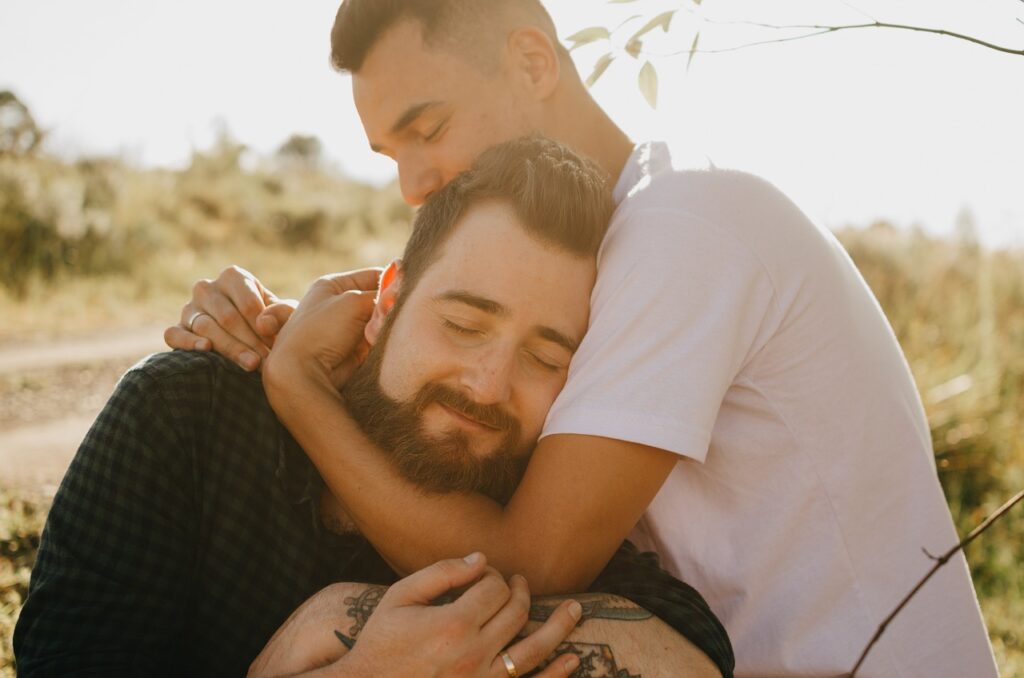 lovers, meadow, portrait