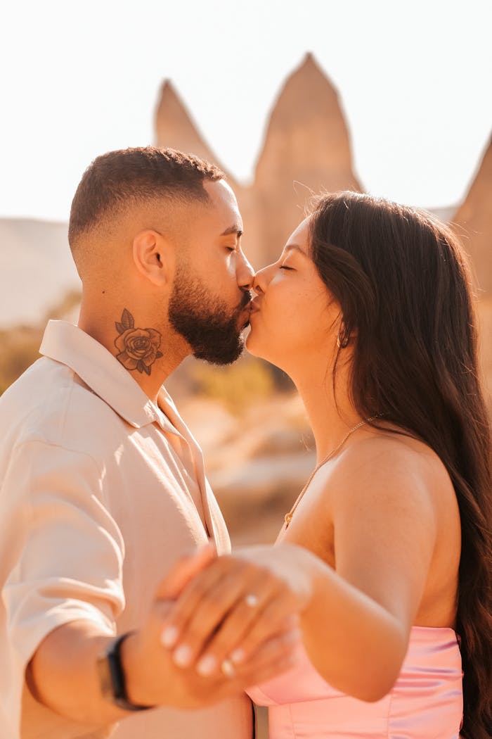 Photo of a Kissing Couple