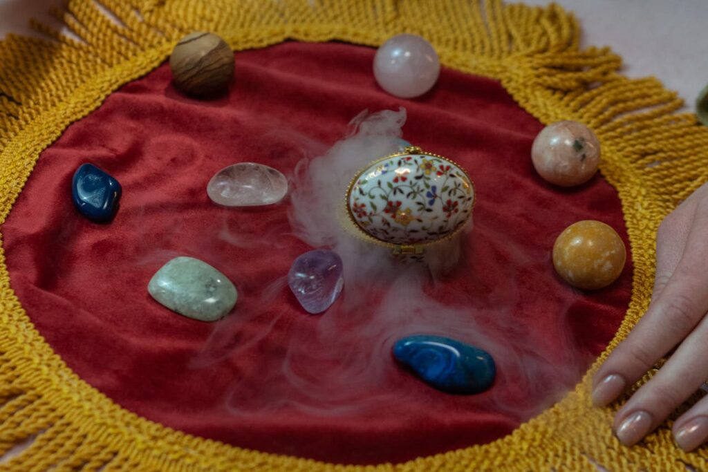 Fortune Teller Using Precious Stones and Crystals